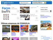 Tablet Screenshot of guia-coahuila.guiamexico.com.mx